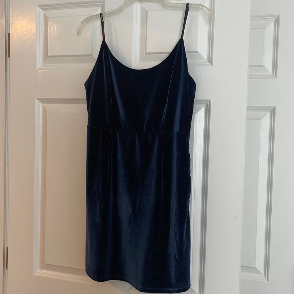 Velvet blue mini dress